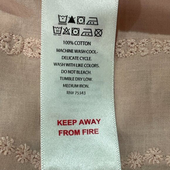 SHABBY CHIC (NWT) 2 PC Ruffled Woven Eyelet Pajama Shorts/Top, Pink - L - Picture 7 of 8